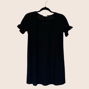 LBD with ruffled short sleeves